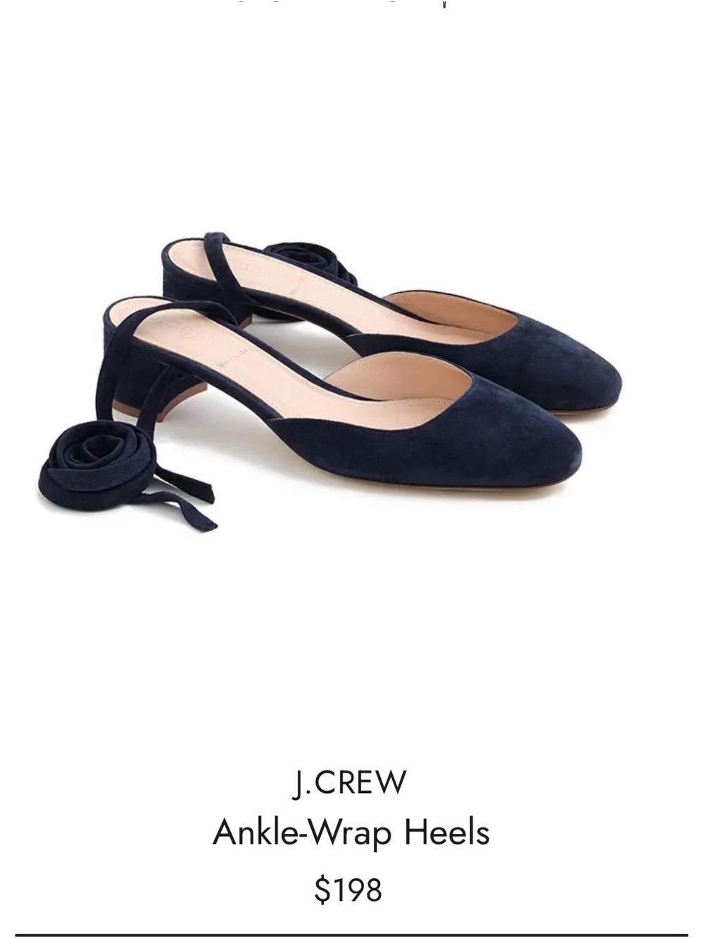 J.Crew  Navy Suede Lace-Up Ballet Flats Made in Italy